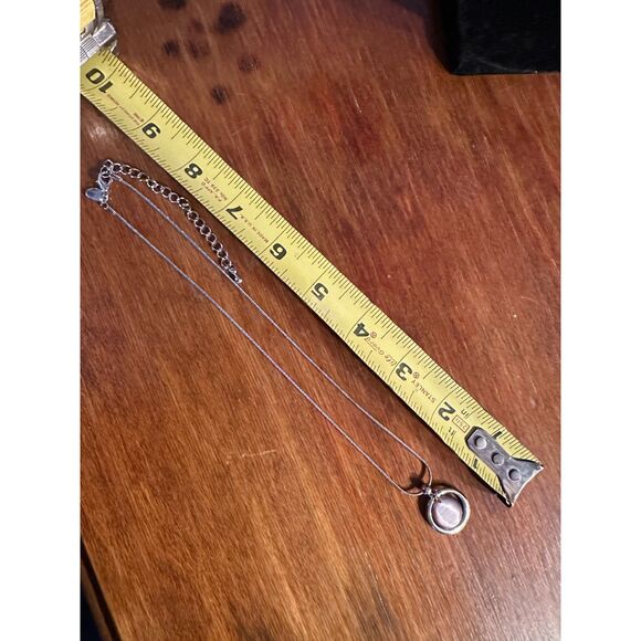 Lia Sophia Silver Tone Pink Stone Pendant - Picture 4 of 4